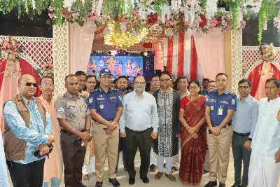সুনামগঞ্জ বিভিন্ন পূজামণ্ডপ পরিদর্শনে পুলিশ সুপার ও জেলা প্র