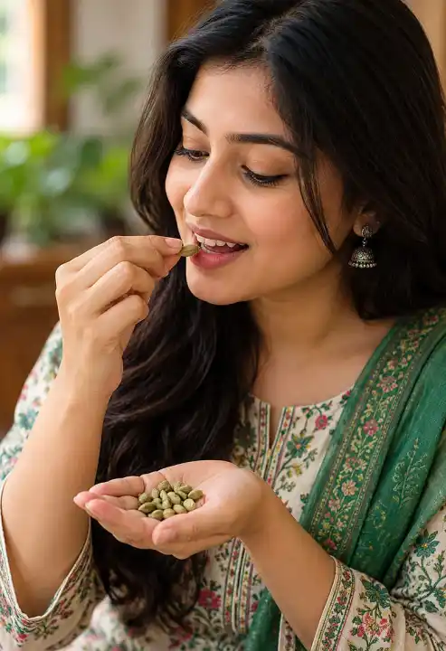 খাবারের পর এলাচ চিবানোর অভ্যাস: মুখের সতেজতা নাকি হজমের উপকা
