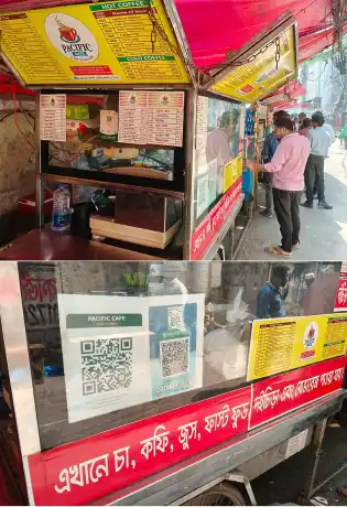 কারওয়ান বাজারে ভ্যানগাড়িতে রুবেলের আধুনিক কফিশপ