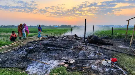 সাঘাটায় আগুনে পুড়ে প্রবীণ ব্যক্তির মর্মান্তিক মৃত্যু
