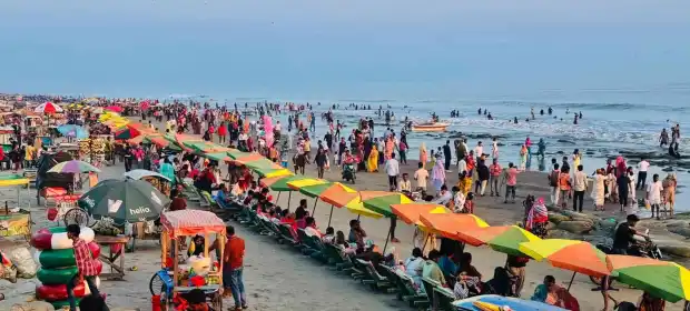 কুয়াকাটায় বর্ণিল বিচ কার্নিভ্যাল উদ্বোধন, পর্যটকদের ভিড়