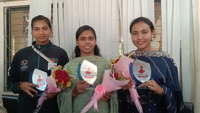 আন্তর্জাতিক হ্যান্ডবলে সফল নওগাঁর ৩ খেলোয়াড় সংবর্ধিত