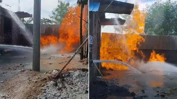 ইনানীতে নলকূপের পাইপে আগুন, বন্ধ বিদ্যুৎ সরবরাহ